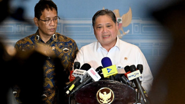 Menko bidang Perekonomian, Airlangga Hartarto di Kompleks Istana Kepresidenan