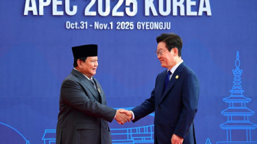 Presiden RI Prabowo Subianto disambut hangat Presiden Korsel Lee Jae-myung