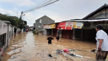 Banjir di Kabupaten Bekasi akibat luapan Kali Cikarang