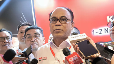 Ketua Umum Projo, Budi Arie Setiadi di Hotel Grand Sahid Jaya