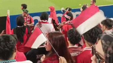 Euforia suporter Timnas Indonesia U-17 di Qatar