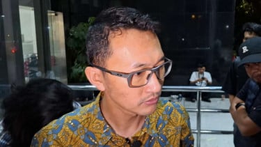Juru bicara KPK Budi Prasetyo di Gedung Merah Putih KPK, Jakarta Selatan 