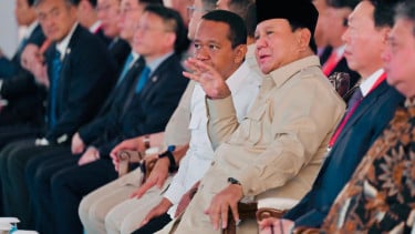 Presiden Prabowo Subianto dan MEnteri ESDM Bahlil Lahadalia.