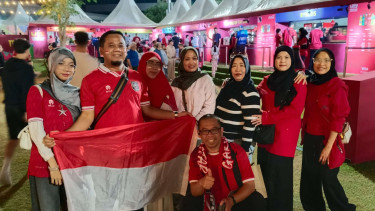 Suporter Timnas Indonesia U-17 jelang lawan Brasil di Piala Dunia