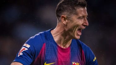 Pemain Barcelona Robert Lewandowski
