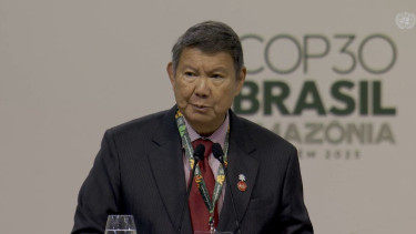 Hashim Djojohadikusumo dalam sesi Leaders Summit pada COP30 di Belém, Brasil 
