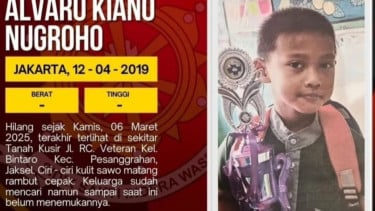 Anak bernama Alvaro Kiano Nugroho yang kini masih dalam pencarian