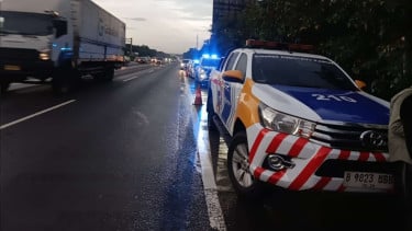 Lokasi penemuan mayat di Tol Jagorawi
