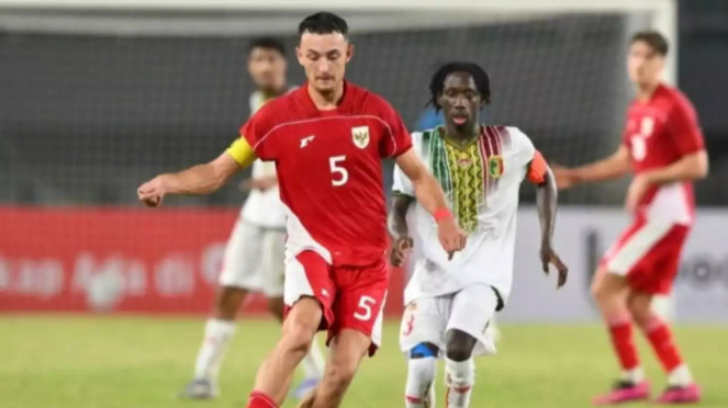 Kapten Timnas Indonesia U-23 Ivar Jenner saat Melawan Mali