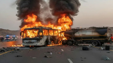 Bus rombongan jemaah umrah India kecelakaan di jalur antara Madinah-Mekkah