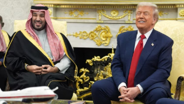 Presiden AS Donald Trump dan Putra Mahkota Saudi Mohammed bin Salman di AS