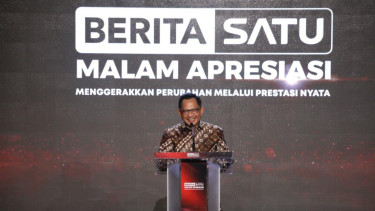 Mendagri Tito pada acara Malam Apresiasi Berita Satu Tahun 2025