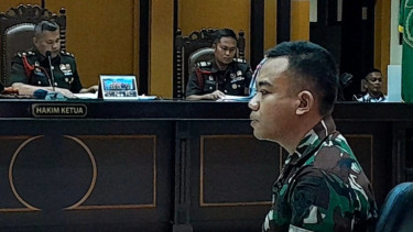 Terdakwa Komandan Kompi Lettu Ahmad Faizal dalam kasus kematian Prada Lucky