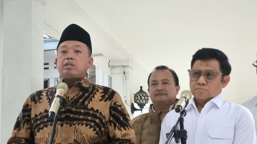 Menteri ATR/BPN Nusron Wahid dan Menko bidang Pemberdayaan Masyarakat, Muhaimin Iskandar atau Cak Imin di Kantor Kemenko PM