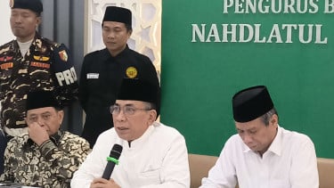 Ketua Umum PBNU Yahya Cholil Staquf atau Gus Yahya di Kantor PBNU, Jakarta Pusat