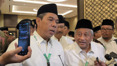 Pj Ketum PBNU Zulfa Mustofa dan Rais Syuriyah PBNU, Mohammad Nuh