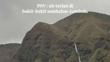 Air terjun dadakan di Sembalun