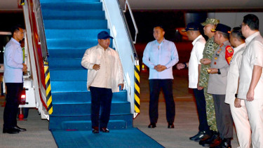 Presiden RI Prabowo Subianto tiba di Medan, Sumatera Utara