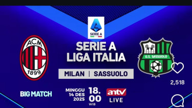Duel AC Milan vs Sassuolo di ANTV