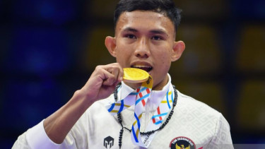 Atlet kickboxing Indonesia,  Riyan Jefri Hamonangan Lumbanbatu raih medali emas