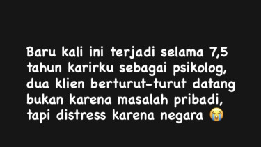 Tangkapan layar curhatan Psikolog Klinis