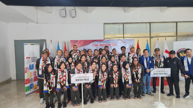 Rombongan Atlet Polo Air Putra dan Putri Tiba di Bandara Soetta