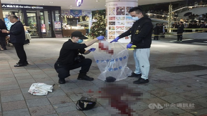 Polisi Taiwan olah TKP insiden penusukan bom asap dan penikaman di stasiun MRT