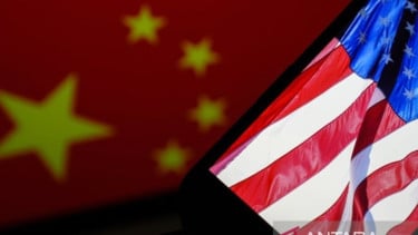 Bendera China dan Amerika Serikat