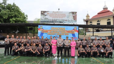 Polres Pelabuhan Tanjung Priok menggelar upacara kenaikan pangkat