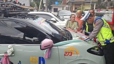 Polisi tilang pemilik Wuling Binguo EV 