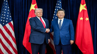 Presiden AS Donald Trump bersama Presiden China Xi Jinping