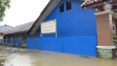 SMPN 1 Telukjambe Barat terdampak banjir Karawang