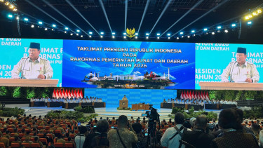 Presiden RI Prabowo Subianto di Rakornas Pemerintah Pusat-Daerah