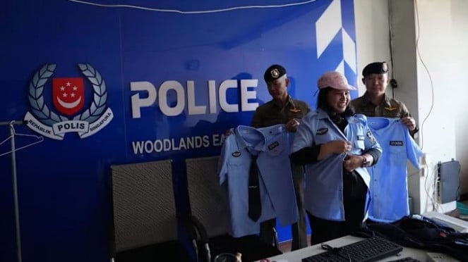 Kantor polisi palsu di pusat penipuan scam Kamboja yang digerebek militer Thailand