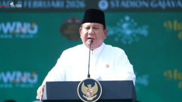 Presiden Prabowo Subianto di acara Mujahadah Kubro Satu Abad Nahdlatul Ulama, Malang, Jawa Timur 8/2