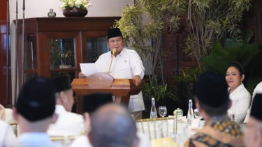 Presiden Prabowo saat peringatan Hari Ulang Tahun (HUT) ke-18 Partai Gerindra
