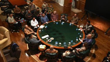 Audiensi Presiden Prabowo Subianto dengan Asosiasi Pengusaha Indonesia (APINDO) di Hambalang, Bogor, Jabar