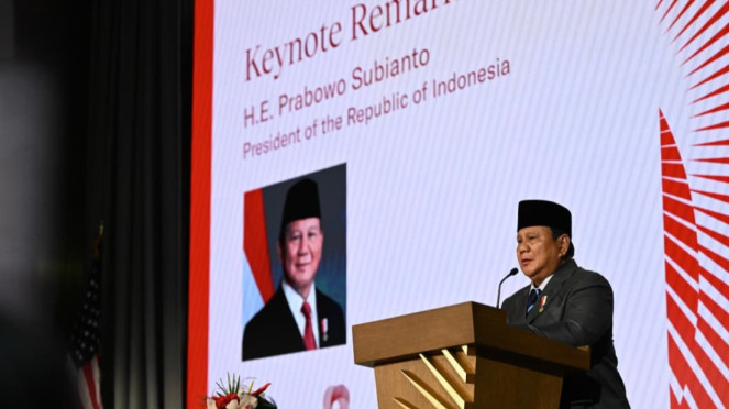 Presiden RI Prabowo Subianto dalam acara Business Summit di US Chamber of Commerce