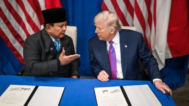 Presiden RI Prabowo Subianto dan Presiden Amerika Serikat, Donald Trump