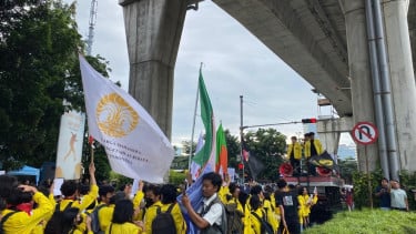 Demo mahasiswa di Mabes Polri