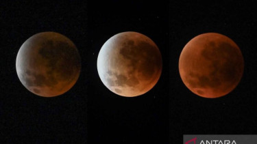 Kolase penampakan fenomena fase gerhana bulan total