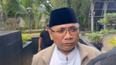 Eks Menteri Agama (Menag) Yaqut Cholil Qoumas menghadiri pemeriksaan KPK