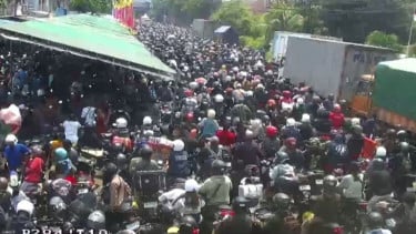Kondisi arus mudik Lebaran 2026 menuju ke Pelabuhan Gilimanuk