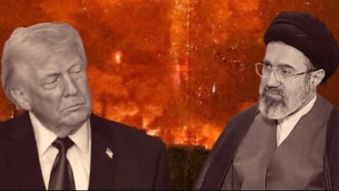Presiden AS Donald Trump (kiri), Pemimpin Tertinggi Iran Mojtaba Khamenei (Kanan)