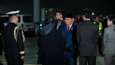 Presiden Prabowo Subianto saat tiba Bandara Haneda