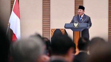 Presiden RI Prabowo berpidato dalam acara Forum Bisnis Indonesia-Jepang