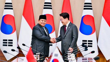 Presiden RI Prabowo Subianto dan Presiden Korea Selatan Lee Jae Myung di Blue House