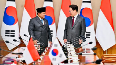 Presiden RI Prabowo Subianto dan Presiden Korea Selatan Lee Jae Myung