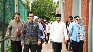 Kepala LAN Muhammad Taufiq dan Mensos Saifullah Yusuf.