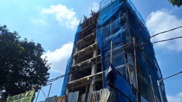 Lokasi proyek bangunan di Jalan TB Simatupang, Jaksel, yang menewaskan 4 orang